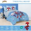 imageJay Franco Kids Comforter Set Includes Sheets and Pillow Covers  Soft and Cozy Bed Set for Stylish Room Decor Light Blue  Spidey ampamp His Amazing Friends 7 Piece Full Bedding