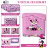 imageJay Franco Kids Comforter Set Includes Sheets and Pillow Covers  Soft and Cozy Bed Set for Stylish Room Decor Pink  Minnie Mouse 02 7 Piece Queen Size Bedding