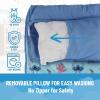 imageJay Franco Kids Nap Mat with Embedded Pillow ampamp Blanket  Soft 46quotx20quot Microfiber Sleeping Bag with Name Tag ampamp Handle for School Travel Sleepover Blue  Monster JamBlue  Lilo  Stitch