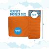 imageJay Franco Kids Nap Mat with Embedded Pillow ampamp Blanket  Soft 46quotx20quot Microfiber Sleeping Bag with Name Tag ampamp Handle for School Travel Sleepover Blue  Blippi