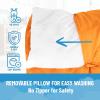 imageJay Franco Kids Nap Mat with Embedded Pillow ampamp Blanket  Soft 46quotx20quot Microfiber Sleeping Bag with Name Tag ampamp Handle for School Travel Sleepover Blue  Blippi