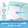 imageJay Franco Kids Nap Mat with Embedded Pillow ampamp Blanket  Soft 46quotx20quot Microfiber Sleeping Bag with Name Tag ampamp Handle for School Travel Sleepover Blue  Monster JamPink  Disney Princess