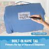 imageJay Franco Kids Nap Mat with Embedded Pillow ampamp Blanket  Soft 46quotx20quot Microfiber Sleeping Bag with Name Tag ampamp Handle for School Travel Sleepover Blue  Monster JamBlue  Lilo  Stitch