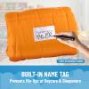 imageJay Franco Kids Nap Mat with Embedded Pillow ampamp Blanket  Soft 46quotx20quot Microfiber Sleeping Bag with Name Tag ampamp Handle for School Travel Sleepover Blue  Blippi