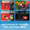 imageJay Franco Kids Nap Mat with Embedded Pillow ampamp Blanket  Soft 46quotx20quot Microfiber Sleeping Bag with Name Tag ampamp Handle for School Travel Sleepover Blue  Monster JamBlue  Black Panther