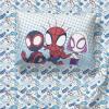 imageJay Franco Kids Sheet Set with Fitted Flat Sheets ampamp Pillow Cover  UltraSoft Bedding with Pillowcase for Room Decor Multi  Spidey ampamp Friends 4 Piece QueenMulti  Spidey  Friends
