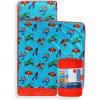 imageJay Franco Kids Nap Mat with Embedded Pillow ampamp Blanket  Soft 46quotx20quot Microfiber Sleeping Bag with Name Tag ampamp Handle for School Travel Sleepover Blue  Monster JamBlue  Marvel Comics