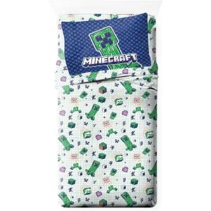imageJay Franco Kids Sheet Set with Fitted Flat Sheets ampamp Pillow Cover  UltraSoft Bedding with Pillowcase for Room Decor Multi  Minecraft 4 Piece FullMulti  Minecraft