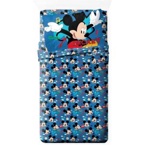 imageJay Franco Kids Sheet Set with Fitted Flat Sheets ampamp Pillow Cover  UltraSoft Bedding with Pillowcase for Room Decor Multi  Spidey ampamp Friends 4 Piece QueenBlue  Mickey Mouse