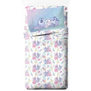 imageJay Franco Kids Sheet Set with Fitted Flat Sheets ampamp Pillow Cover  UltraSoft Bedding with Pillowcase for Room Decor Purple  Minnie Mouse 4 Piece QueenWhite  Lilo  Stitch