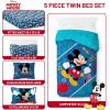 imageJay Franco Kids Comforter Set Includes Sheets and Pillow Covers  Soft and Cozy Bed Set for Stylish Room Decor Blue  Mickey Mouse 5 Piece Twin Bedding