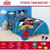 imageJay Franco Kids Comforter Set Includes Sheets and Pillow Covers  Soft and Cozy Bed Set for Stylish Room Decor Blue  Mickey Mouse 5 Piece Twin Bedding