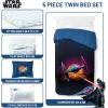 imageJay Franco Kids Comforter Set Includes Sheets and Pillow Covers  Soft and Cozy Bed Set for Stylish Room Decor Blue  Star Wars 02 5 Piece Twin Size Bedding