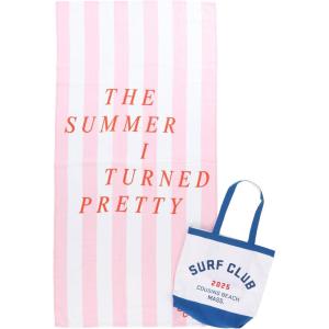 imageJay Franco Tote Bag and Beach Towel Set  Canvas Shoulder Handbag Measures 16 x 14 Inches Double Straps with Super Soft and Absorbent 28 x 58 Inch Bath Towel Multicolor  The Summer I Turned Pretty