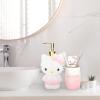 imageJay Franco Disney Minnie Mouse Organizer Set  4 Piece Pink Accessories Includes Resin Soap Dispenser Soap Dish Toothbrush Holder and Tumbler  Bathroom DcorPink  Hello Kitty