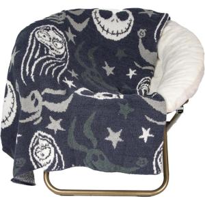 imageJay Franco Disney Minnie Mouse Feather Knit Fluffy Throw Blanket for Girls  Light Pink Bows Fuzzy Blanket Measures 50 x 60 inch  Super Soft Lightweight BeddingBlue  Nightmare Before Christmas