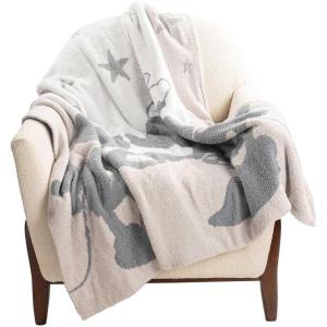 imageJay Franco Disney Minnie Mouse Feather Knit Fluffy Throw Blanket for Girls  Light Pink Bows Fuzzy Blanket Measures 50 x 60 inch  Super Soft Lightweight BeddingGray  Mickey  Minnie