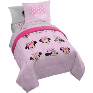 imageJay Franco Minnie Mouse Faces 5 Piece Twin Bed Set Offical Disney Product