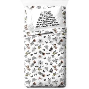 imageJay Franco Kids Sheet Set with Fitted Flat Sheets ampamp Pillow Cover  UltraSoft Bedding with Pillowcase for Room Decor White  Mickey Mouse 4 Piece FullWhite  Star Wars