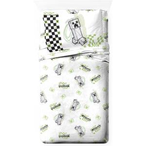 imageJay Franco Sheet Set with Fitted Flat Sheets ampamp Pillow Cover  UltraSoft Bedding with Pillowcase for Room Decor Beige  Fantastic Four 3 Piece TwinWhite  Minecraft