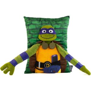 imageJay Franco Nickelodeon Teenage Mutant Ninja Turtles Donatello 3D Snuggle Pillow  Super Soft Green Plush Pillow  Measures 15 InchesGreen  Donatello