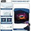 imageJay Franco Kids Comforter Set Includes Sheets and Pillow Covers  Soft and Cozy Bed Set for Stylish Room Decor Black  Marvel Comics 7 Piece Queen Size BeddingBlue  Star Wars 02
