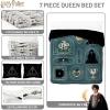 imageJay Franco Kids Comforter Set Includes Sheets and Pillow Covers  Soft and Cozy Bed Set for Stylish Room Decor Black  Marvel Comics 7 Piece Queen Size BeddingBlue  Harry Potter