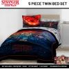 imageJay Franco Kids Comforter Set Includes Sheets and Pillow Covers  Soft and Cozy Bed Set for Stylish Room Decor Black  Marvel Comics 7 Piece Queen Size BeddingMulti  Stranger Things