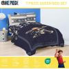 imageJay Franco Kids Comforter Set Includes Sheets and Pillow Covers  Soft and Cozy Bed Set for Stylish Room Decor Black  Marvel Comics 7 Piece Queen Size BeddingBlue  One Piece