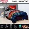 imageJay Franco Kids Comforter Set Includes Sheets and Pillow Covers  Soft and Cozy Bed Set for Stylish Room Decor Black  Marvel Comics 7 Piece Queen Size BeddingMulti  Stranger Things