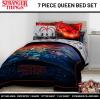 imageJay Franco Kids Comforter Set Includes Sheets and Pillow Covers  Soft and Cozy Bed Set for Stylish Room Decor Black  Marvel Comics 7 Piece Queen Size BeddingMulti  Stranger Things