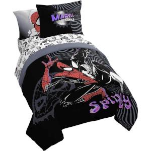 imageJay Franco Kids Comforter Set Includes Sheets and Pillow Covers  Soft and Cozy Bed Set for Stylish Room Decor Black  Marvel Comics 7 Piece Queen Size BeddingBlack  Marvel Comics