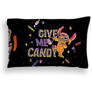 imageJay Franco Halloween Trick or Treat Candy Bag  Reversible Pillowcase with Handles Standard 20 x 30 Inch Pillow Cover Black  Lilo ampamp StitchBlack  Lilo  Stitch
