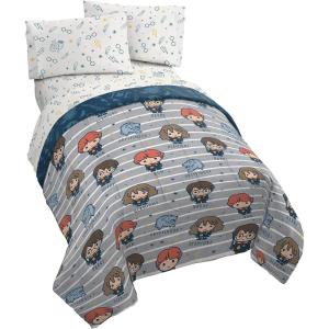 imageJay Franco Harry Potter Hogwarts Crew 4 Piece Twin Bed Set  Includes Reversible Comforter ampamp Sheet Set Bedding  Super Soft Fade Resistant Microfiber Official Harry Potter Product