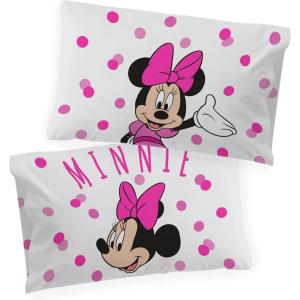 imageJay franco Disney Nightmare Before Christmas Yellow Moon Glow in The Dark 2 Pack Reversible Pillowcases Features Jack Skellington  DoubleSided Kids Super Soft Bedding Official Disney ProductWhite  Minnie Mouse