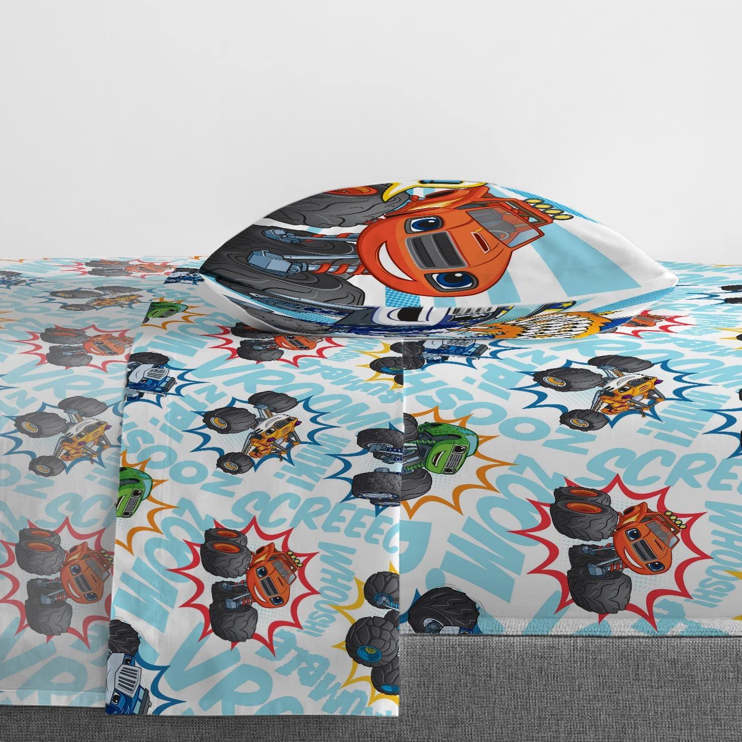 imageJay Franco Kids Sheet Set with Fitted Flat Sheets ampamp Pillow Cover  UltraSoft Bedding with Pillowcase for Room Decor Multi Color  Descendants 4 Piece QueenMulti  Blaze