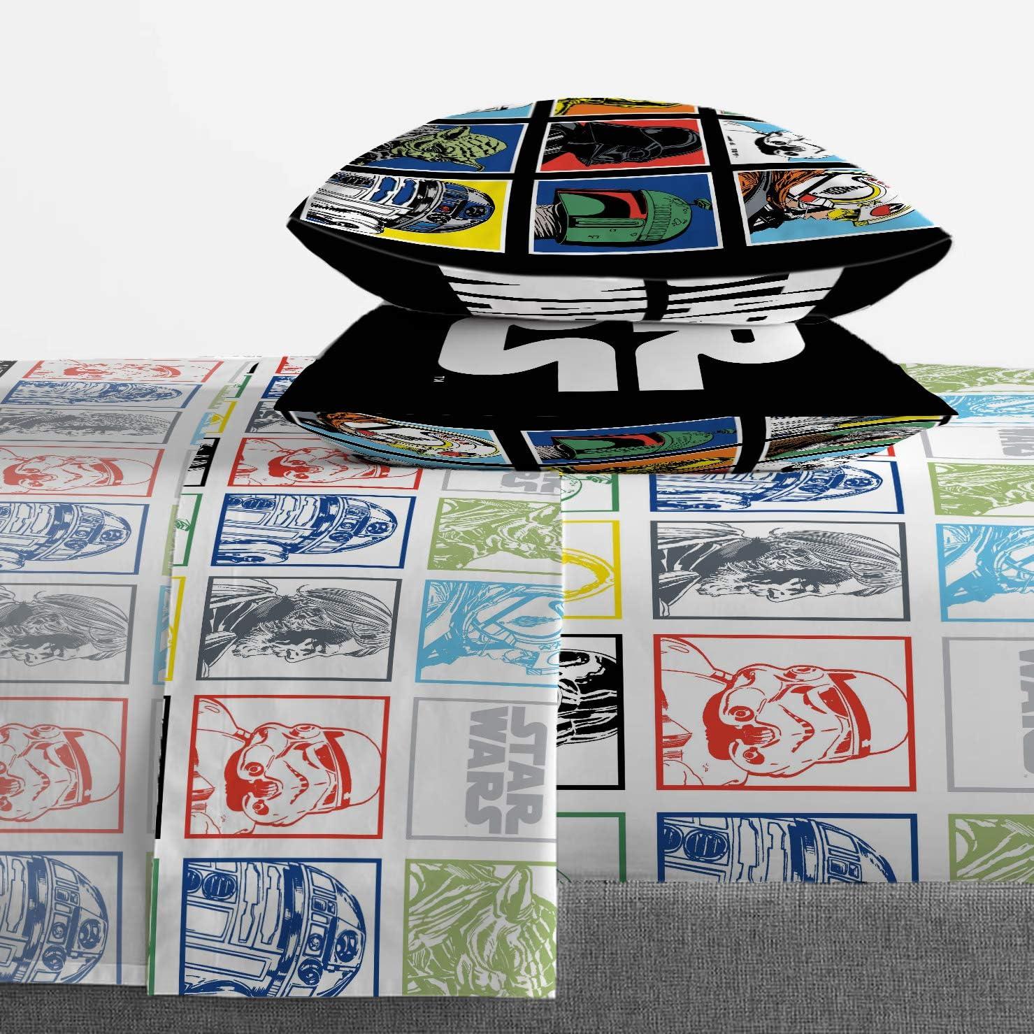 imageJay Franco Kids Sheet Set with Fitted Flat Sheets ampamp Pillow Cover  UltraSoft Bedding with Pillowcase for Room Decor Multi Color  Descendants 4 Piece QueenMulti  Star Wars