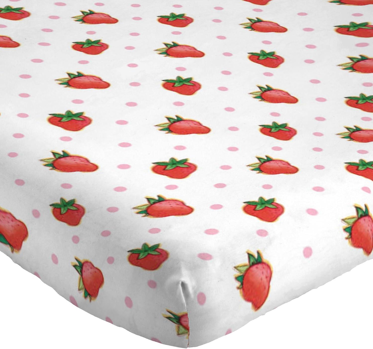 imageJay Franco Kids Sheet Set with Fitted Flat Sheets ampamp Pillow Cover  UltraSoft Bedding with Pillowcase for Room Decor Multi Color  Descendants 4 Piece QueenWhite  Strawberry Shortcake