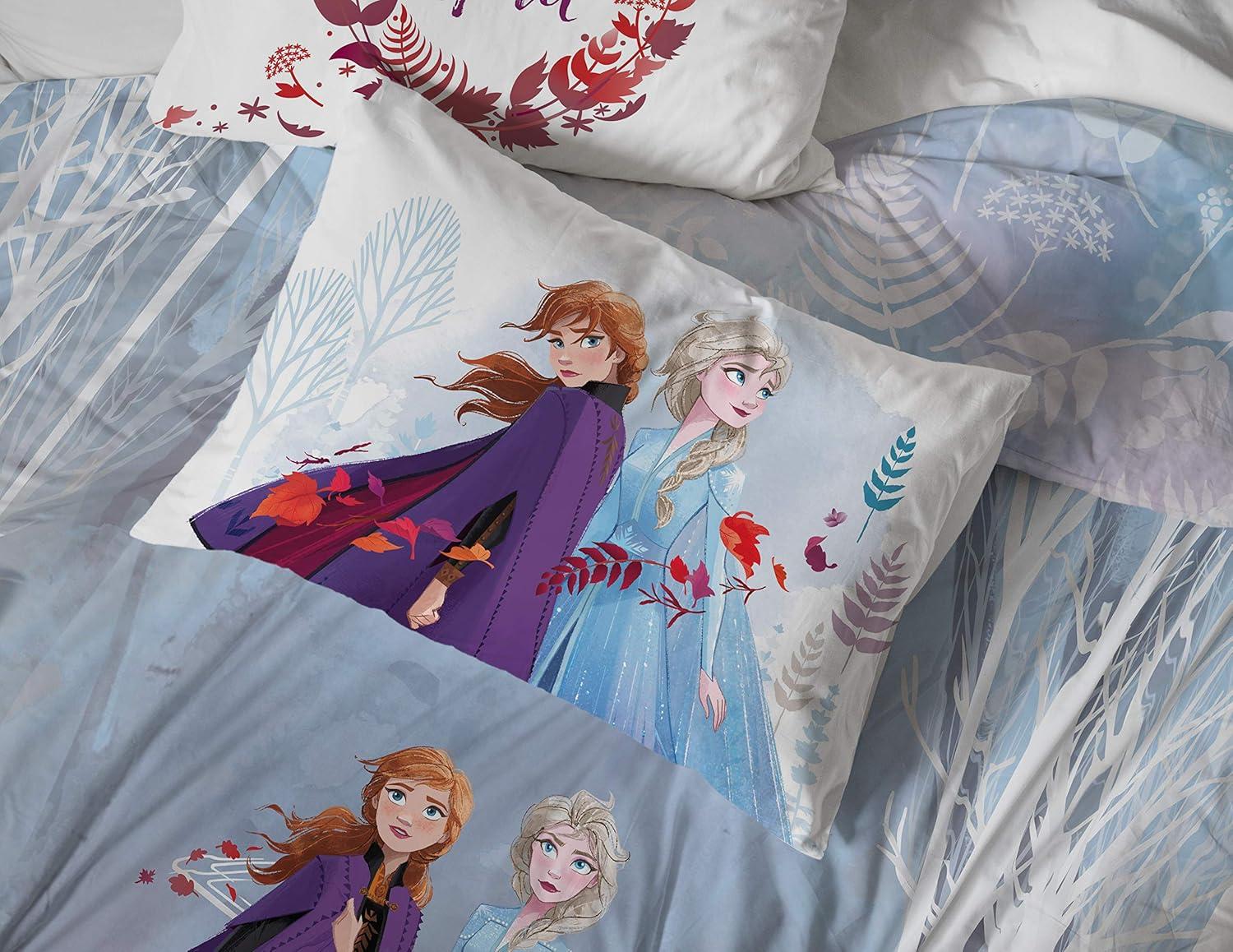 imageJay Franco Kids Sheet Set with Fitted Flat Sheets ampamp Pillow Cover  UltraSoft Bedding with Pillowcase for Room Decor Multi Color  Descendants 4 Piece QueenFrozen 2 Spirit
