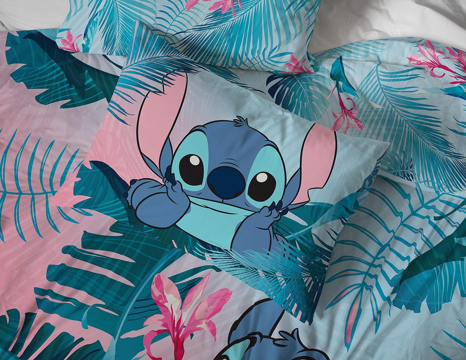 imageJay Franco Kids Sheet Set with Fitted Flat Sheets ampamp Pillow Cover  UltraSoft Bedding with Pillowcase for Room Decor Multi Color  Descendants 4 Piece QueenTeal  Lilo  Stitch