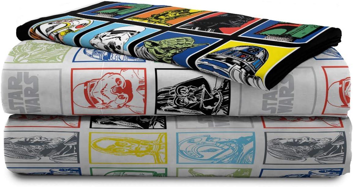 imageJay Franco Kids Sheet Set with Fitted Flat Sheets ampamp Pillow Cover  UltraSoft Bedding with Pillowcase for Room Decor Multi Color  Descendants 4 Piece QueenStar Wars Classic