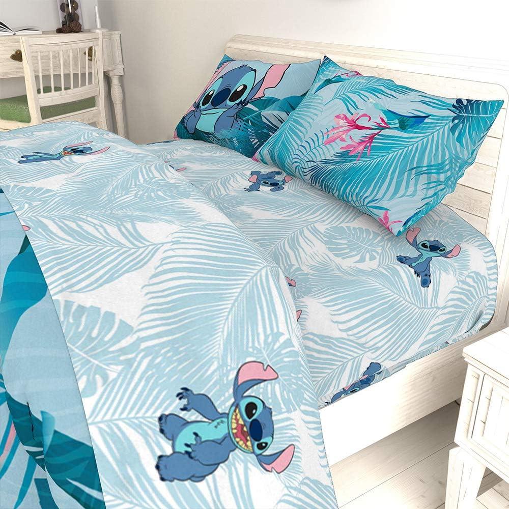imageJay Franco Kids Sheet Set with Fitted Flat Sheets ampamp Pillow Cover  UltraSoft Bedding with Pillowcase for Room Decor Multi Color  Descendants 4 Piece QueenTeal  Lilo  Stitch