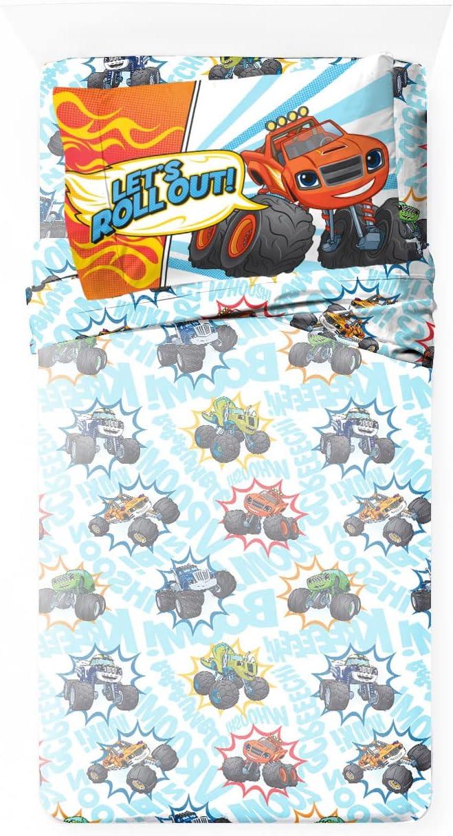 imageJay Franco Kids Sheet Set with Fitted Flat Sheets ampamp Pillow Cover  UltraSoft Bedding with Pillowcase for Room Decor Multi Color  Descendants 4 Piece QueenMulti  Blaze