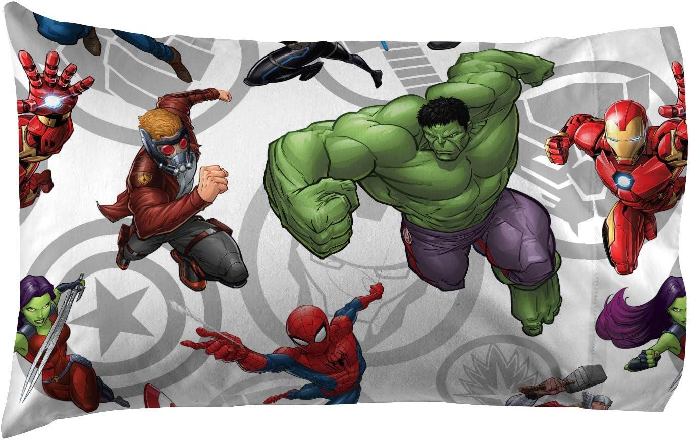 imageJay Franco Kids Sheet Set with Fitted Flat Sheets ampamp Pillow Cover  UltraSoft Bedding with Pillowcase for Room Decor Multi Color  Descendants 4 Piece QueenMulti  Avengers