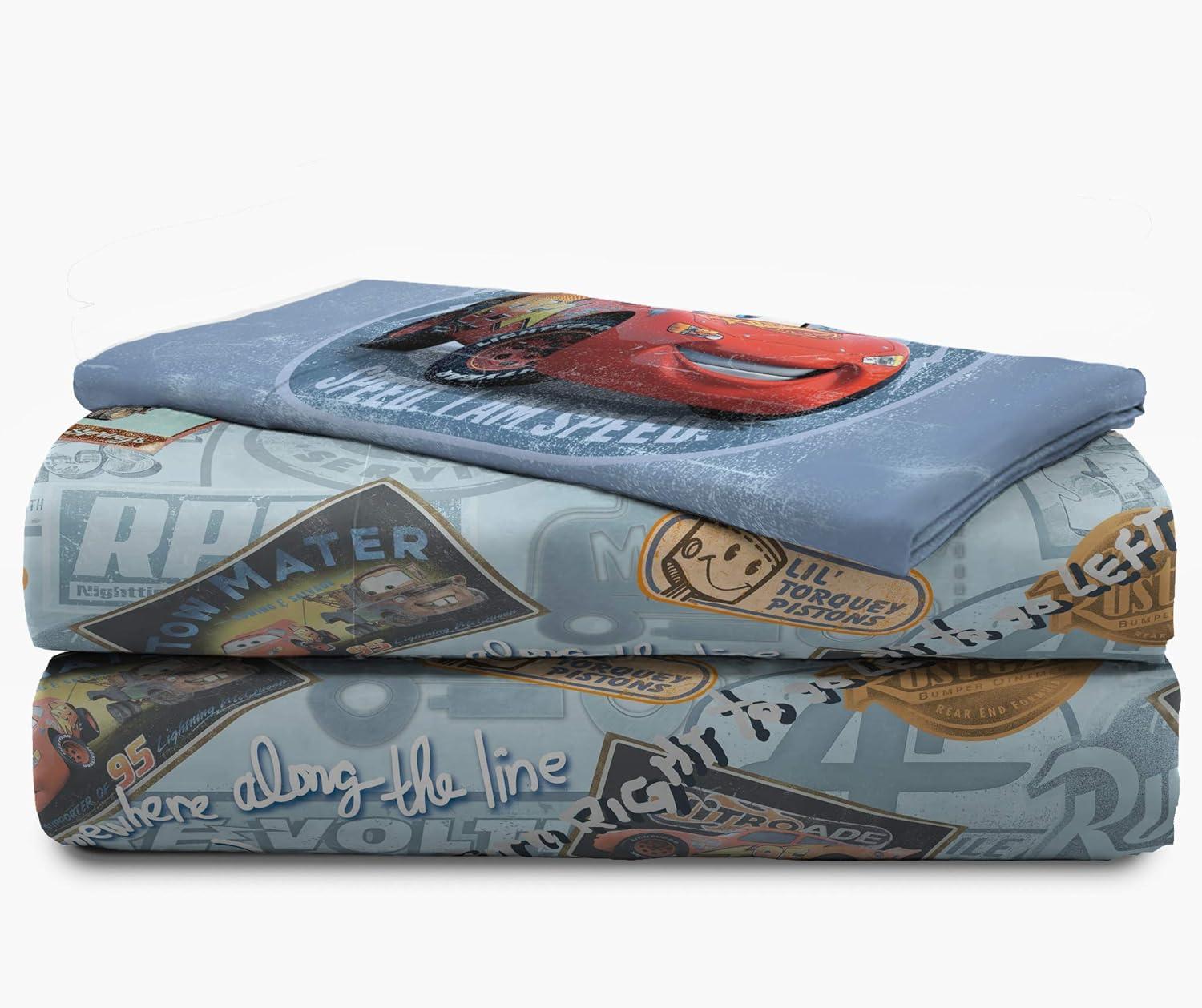 imageJay Franco Kids Sheet Set with Fitted Flat Sheets ampamp Pillow Cover  UltraSoft Bedding with Pillowcase for Room Decor Multi Color  Descendants 4 Piece QueenBlue  Cars