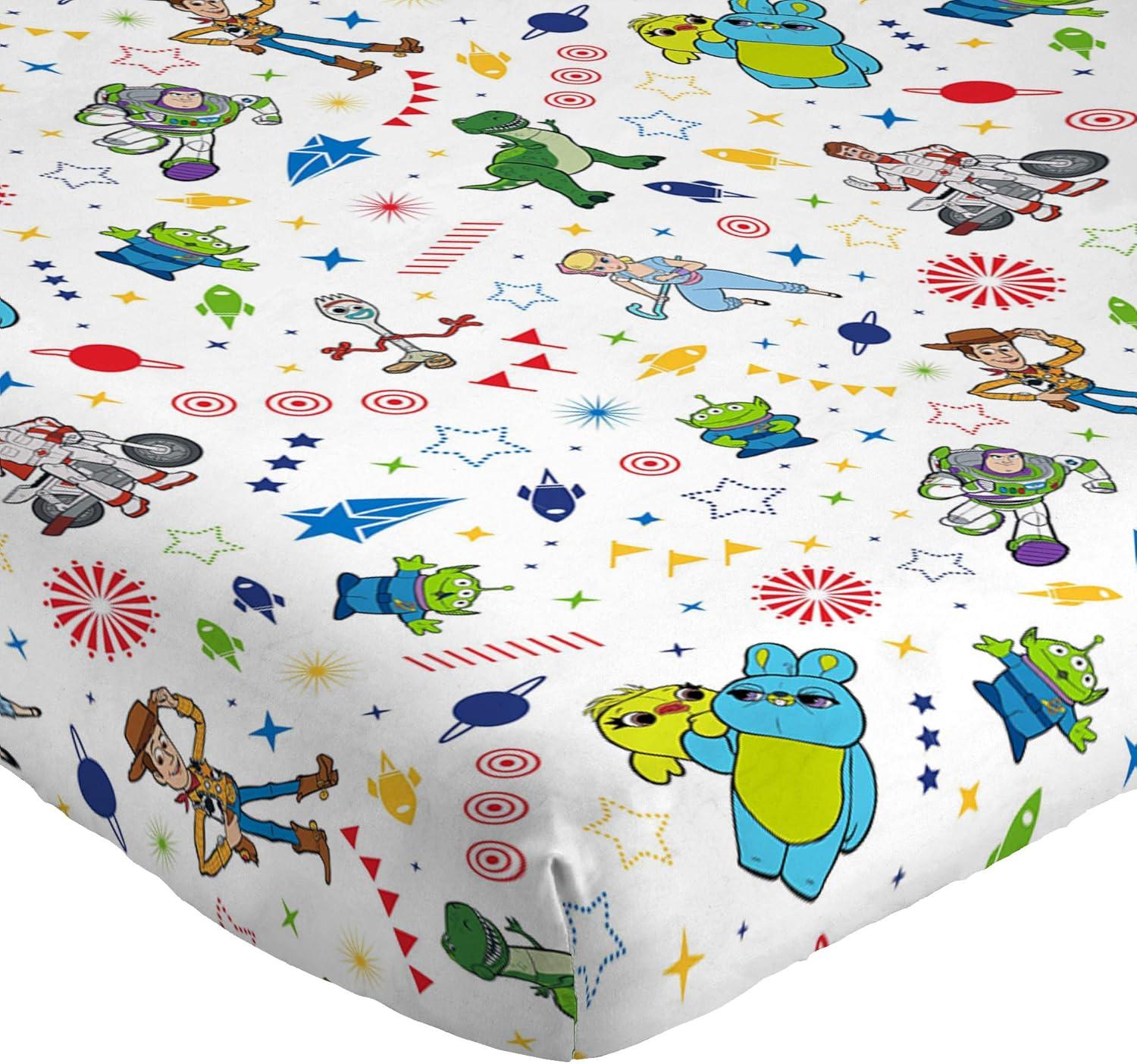 imageJay Franco Kids Sheet Set with Fitted Flat Sheets ampamp Pillow Cover  UltraSoft Bedding with Pillowcase for Room Decor Multi Color  Descendants 4 Piece QueenWhite  Toy Story