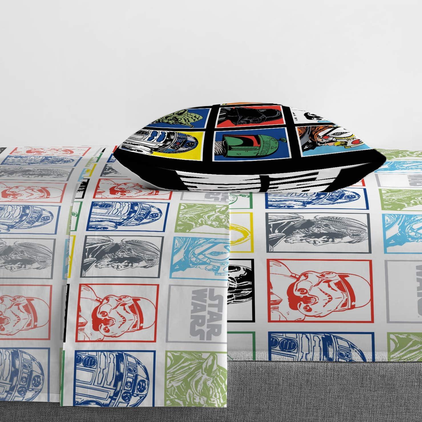 imageJay Franco Kids Sheet Set with Fitted Flat Sheets ampamp Pillow Cover  UltraSoft Bedding with Pillowcase for Room Decor Multi Color  Descendants 4 Piece QueenStar Wars Classic