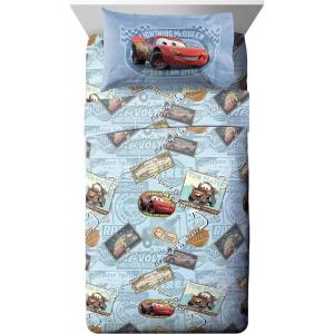 imageJay Franco Kids Sheet Set with Fitted Flat Sheets ampamp Pillow Cover  UltraSoft Bedding with Pillowcase for Room Decor Multi Color  Descendants 4 Piece QueenBlue  Cars