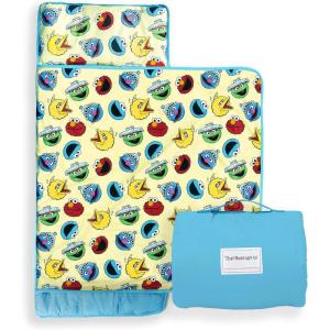imageJay Franco Kids Nap Mat with Embedded Pillow ampamp Blanket  Soft 46quotx20quot Microfiber Sleeping Bag with Name Tag ampamp Handle for School Travel SleepoverMulti  Sesame Street
