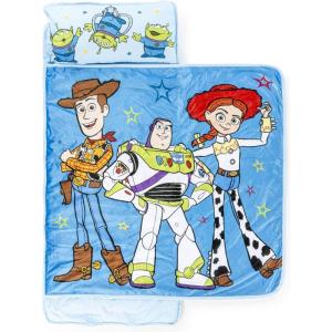 imageJay Franco Kids Nap Mat with Embedded Pillow ampamp Blanket  Soft 46quotx20quot Microfiber Sleeping Bag with Name Tag ampamp Handle for School Travel SleepoverBlue  Toy Story